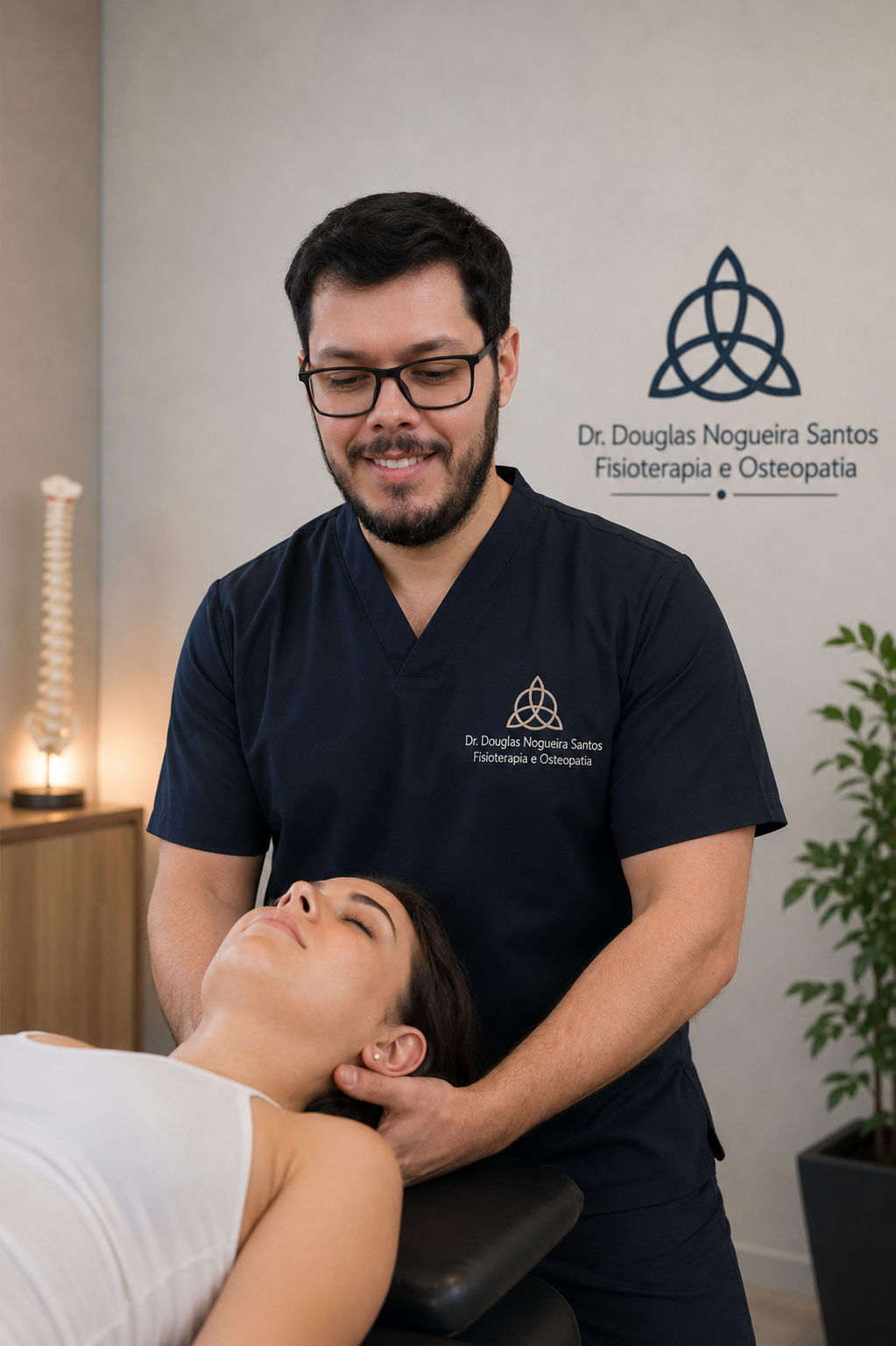Douglas Nogueira atendendo paciente — Osteopata Curitiba